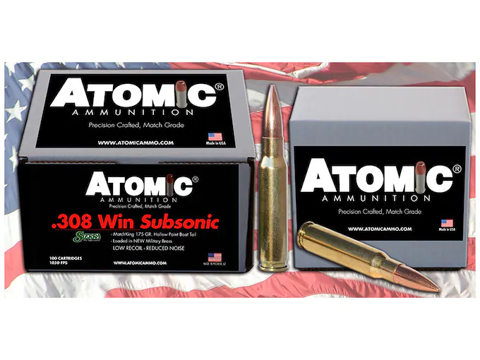 Atomic Ammunition Match Subsonic 308 Winchester Ammo 175 Grain Sierra MatchKing Jacketed Hollow Point Box of 100 – Best Price