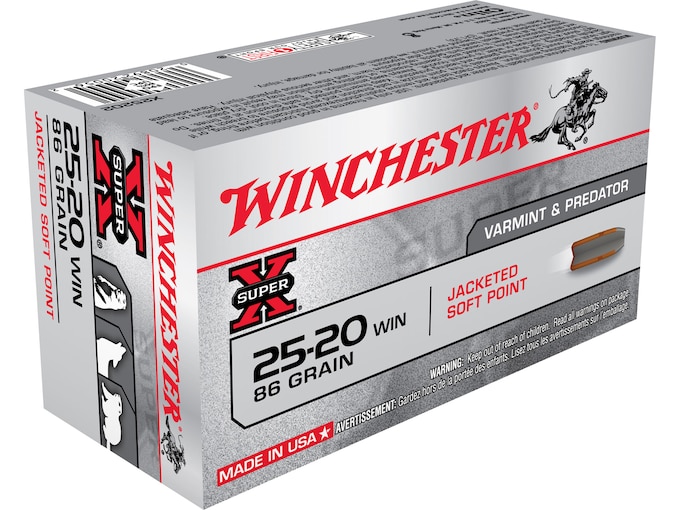 Order Winchester Super X 25-20 WCF Ammo 86 Grain Jacketed Soft Point Box of 50 Online