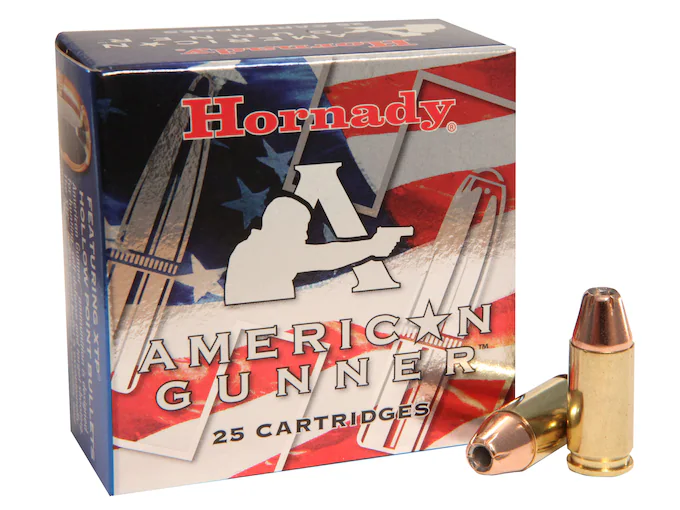 Real Hornady American Gunner 9mm Luger +P Ammo 124 Grain Hornady XTP Jacketed Hollow Point  500 rounds