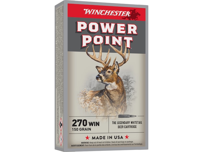 Winchester Power Point 270 Winchester Ammo 150 Grain Jacketed Soft Point 200rounds – Fast Ship